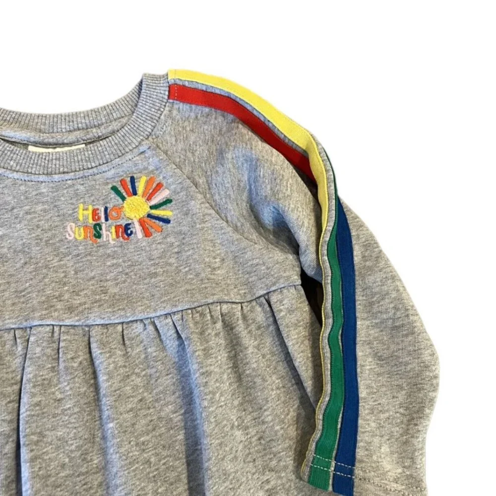 Hanna Andersson Sz 100 (4) Hello Sunshine Rainbow Stripe Dress